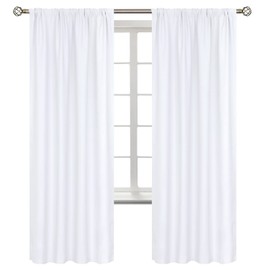 BGment Rod Pocket White Curtains for Living Room - Thermal Insulated Window Treatment Curtains for Bedroom, 2 Panels, Pure White, 42 x 72 Inch