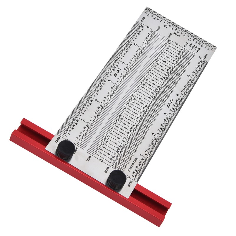 T Rule Stainless Steel Silver Scribing Ruler Woodworking Measuring Tool