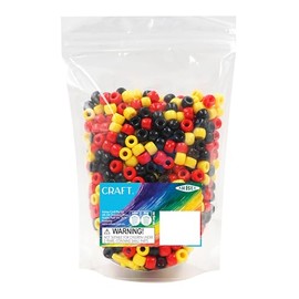 Arbee Aboriginal Plastic Pony Beads, Multicolour, 9 mm