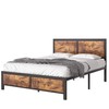 VECELO Queen Size Bed Frame with Wood Headboard and Footboard,