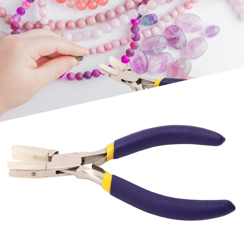 Flat Nose Pliers Blue Handle Double Spring Structure Carbon Steel