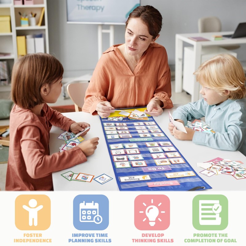 Visual Timetable 132 PECS Cards Weekly Behaviour Charts for Children,