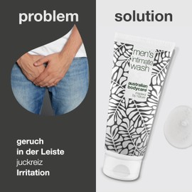 Intimate Wash Gel for Men Against Irritation, Itching and Odour - With 4-Terpineol Known from Tea Tree Oil, Cockatoo Plum and Moisturising Glycerine