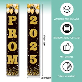 Prom Decorations Prom 2025 Graduation Font Porch Welcome Sign Class of 2025 Graduation Prom Party Decor Decorations and Supplies for Home Classroom-12×71''