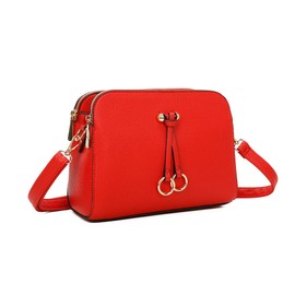 ELIOX - Women's Small Shoulder Bag - PU Leather Fixed Shoulder Bag - Chain Shoulder Strap Evening Bag - Zip Handbag - City Clutch Party Zip Crossbody Bag Fashion, red