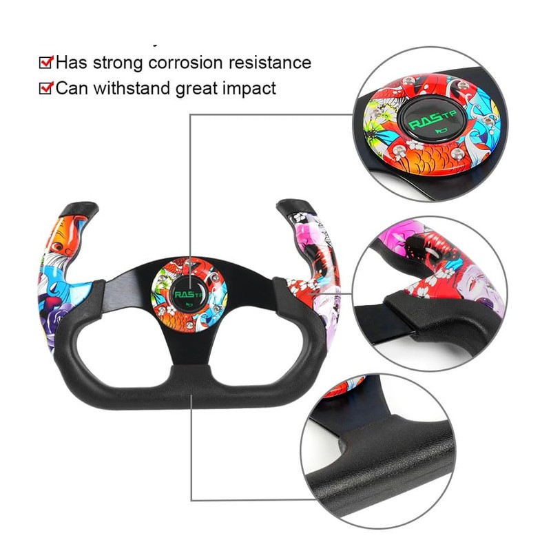 RASTP Universal Racing Steering Wheel, 12.8"/325mm Graffiti Pattern Sim Racing
