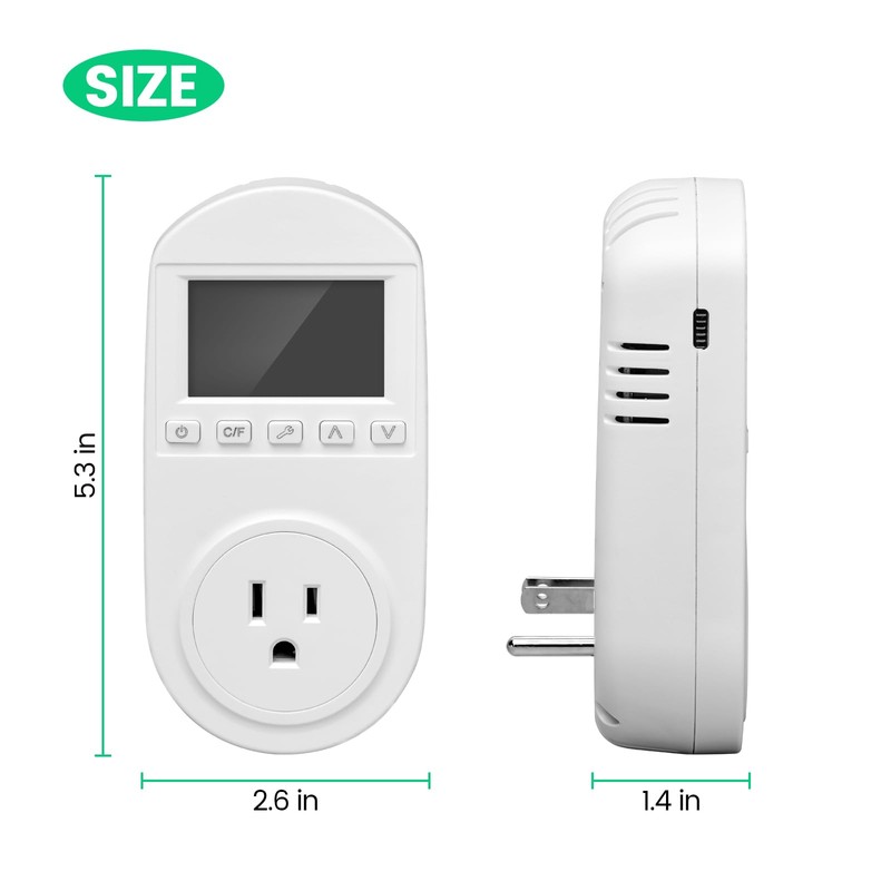 Temperature Controlled Outlet, Briidea Thermostat Outlet Compatible with Window Air