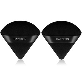 Powder Puff HAPPITON Powder Puff Face Soft Triangle Makeup Puff for Loose Powder Mineral Powder Body Powder Velour Cosmetic Foundation Blender Sponge Beauty Makeup Tools (2 Pieces)