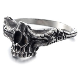 ZMY Home Skull Ring with Nose and Upper Jaw Design Gothic Skull Bone Band Jewelry (11)