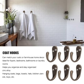 20 Pcs Wall Mounted Coat Hooks Vintage Bronze Wall Hooks with Screws for Key Coat Robe Bag