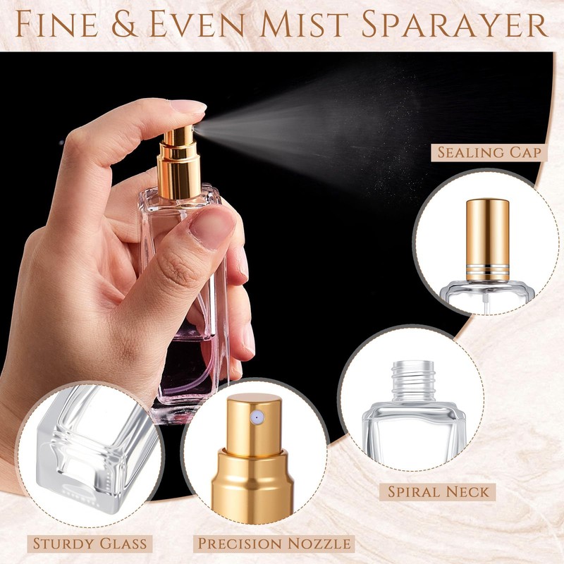 Domensi 60 Pcs 10/15/20/30 ml Perfume Travel Refillable Glass Bottles
