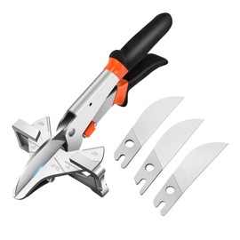 Gugxiom Multi Angle Mitre Shears Cutter, 22.5 to 45 Degree Adjustable Mitre Scissors Cutting Tool for Cutting Wood Moulding PVC Plastic Moulding Trim