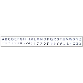 Large Print 12 inch Ruler with Braille Illustrated Alphabet on Reverse -not Tactile-Educational