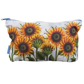 Sunflowers Zipped Cotton Pouch Toiletry Bag