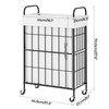 Slim Laundry Hamper, 60L Laundry Basket with Wheels, Clothes hamper