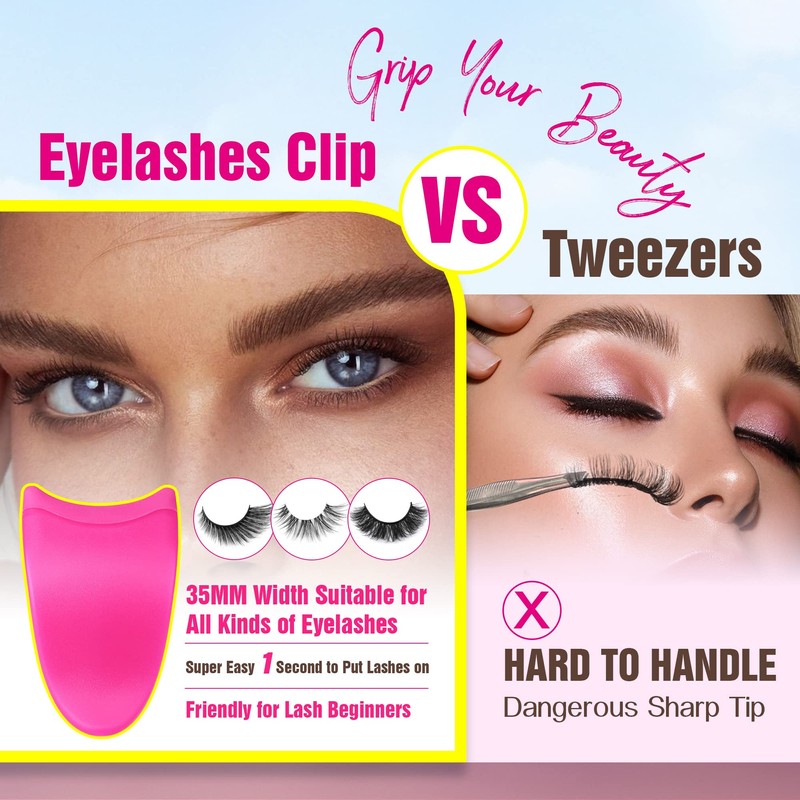 False Eyelashes Applicator Tool Lashes Clip for Beginners Easy to