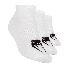 Venum Classic Footlet Socks Set of 3 - White/Black - Size 9-10.5
