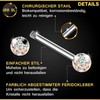 KJM Fashion 2 x Stainless Steel Barbell Stud Earrings 1.2