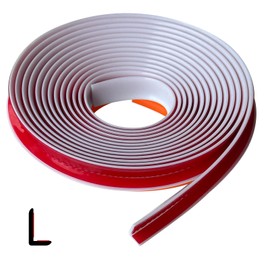 Flexible Silicone L-Shaped Rubber Edge Trim - Small Size 90 Degree Corner Trim, Peel & Stick Edging Trim for Tile & Wall Edges, Table Edges - White, 20Ft
