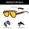 YAMEIZE Retro Square Double Bridge Sunglasses for Women Men Vintage