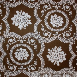 FreeSpirit BonEful Fabric FQ Cotton Quilt Brown White Casey Scroll Rose Flower Damask BOHO