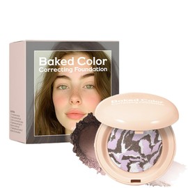 Foundation-Fair Shade, Color Correcting Buildable Light to Medium Coverage Baked Foundation for Mature Skin, Long Lasting Mineral Powder foundation - Based Formula (Medium, One Size)