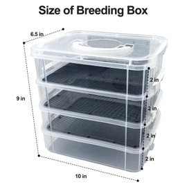 Mealworm Breeding Kit,Prevent Escape Mealworms Keeper,Four-Layer High Capacity Mealworm Farm,To Breed Live Mealworms for Sugar Gliders,Reptiles,Birds,Chickens,Lizards,Bearded Dragon,Frogs,Tortoises