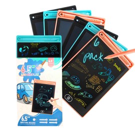 Riff Ruffle Goodie Gifts LCD Writing Tablet for Kids - 6-Pack Writing Tablets, 6.5" Doodle Board, One-Click Erasure, Easy to Use Drawing Board - LCD Tablet Writing Board Gifts, Kids Drawing Pad Toys