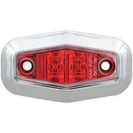 Optronics MCL13RTRS Mini Sealed 2-LED Marker/Clearance Light with Chrome Bezel - Red