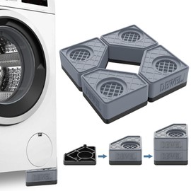 SEISSO 4 Pack Anti Vibration Pads for Washing Machine, Pedestal for Washer and Dryer with 1100 lbs Weight Capacity, Washing Machine Foot Pads for Anti Slip Protect Laundry Room Floor(Gray)