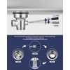 Sepaitek 3-1/2" Commercial Sink Drain with Straight Lever Handle, Waste