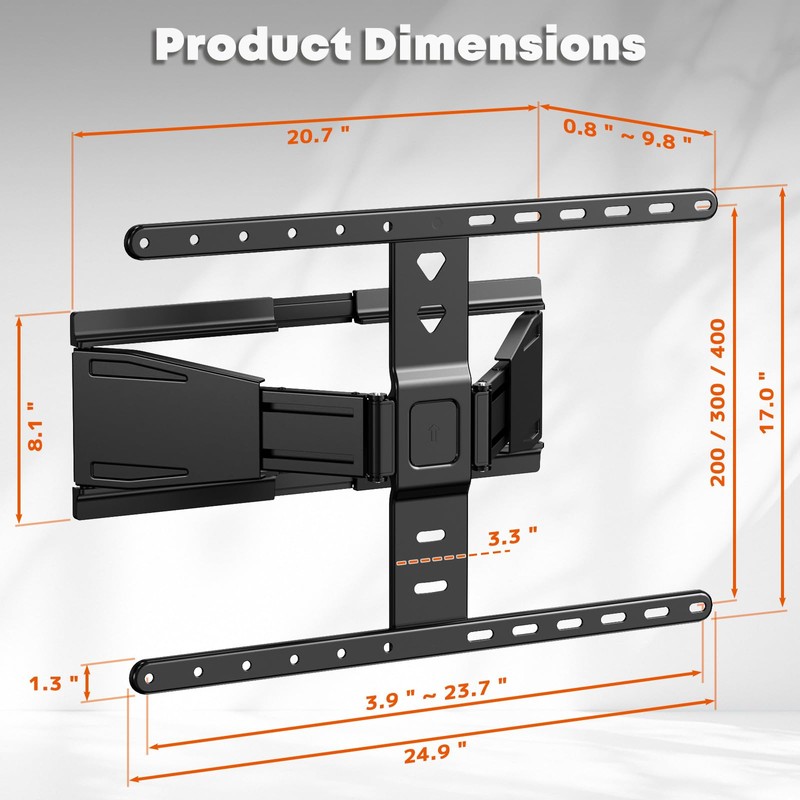 PUTORSEN Ultra-Slim TV Wall Mount for Most 43-90 Inch TVs,