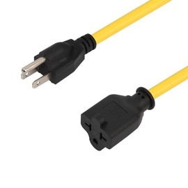 Four-in-One 12AWG Heavy Duty 15 Amp Household AC Plug to 20 Amp T Blade Adapter Cable,5-15P to 5-20R/ 6-15R/6-20R, 4 in 1 AC Power Adapter,15A 125V to 20A 250V 15A 125V to 20A 250V Adapter Cable, 6FT