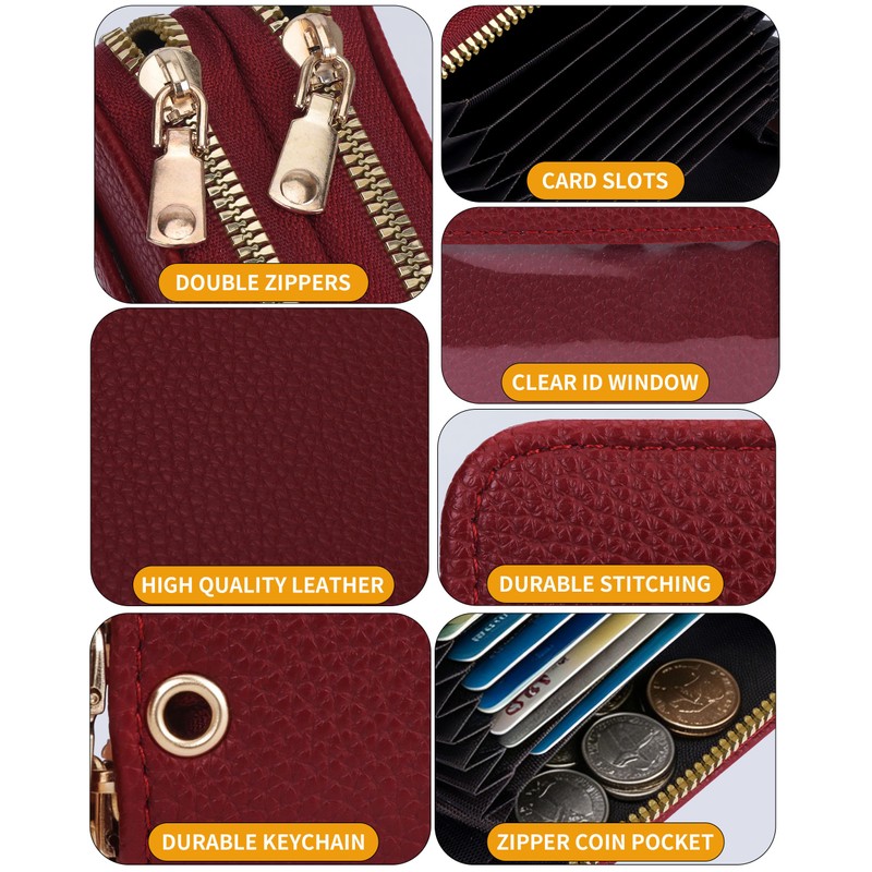 BNMBQKL Credit Card Holder Wallet RFID Blocking, Leather Wallet for