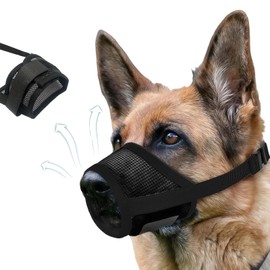 Soft Breathable Mesh Dog Muzzle - Anti-Bite, Anti-Bark, Anti-Chewing, Suitable for Small to Large Dogs, Breathable for Drinking, Adjustable, Suitable for German Shepherd, Husky, Labrador (M)