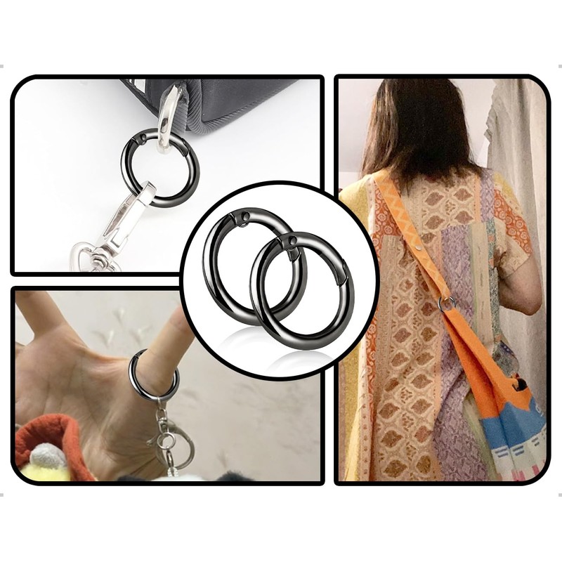 ZoeTekway Pack of 4 Snap Hooks, Zinc Alloy Ring Carabiner,