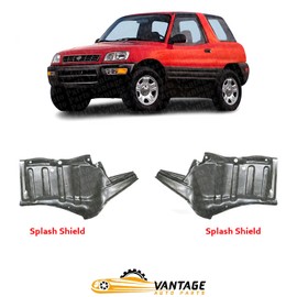 Vantage Auto Parts - Front Engine Splash Shield Under Cover Right Passenger & Left Driver Side Compatible with Toyota RAV4 1996-2000 | 5144142010 5144242021 | TO1228112 TO1228111