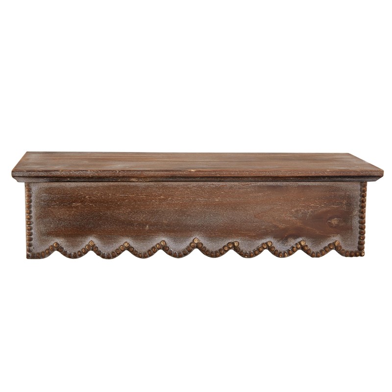 SOFE Wood Scalloped Decorative Wall Shelf, Bedroom Bathroom Kitchen Shelving