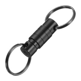[PATIKIL] Quick Release Key Chain, Detachable Pull Away Key Ring Clip Spring Split Snap Separate Key Chain Lock Holder for Car Purse Bag Belt Black