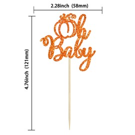 24 piezas de decoración de calabaza, diseño de calabaza, diseño de otoño, decoración de tartas de calabaza, decoración de pasteles para calabaza, revelación de género, suministros de fiesta de cumpleaños para niños, color naranja