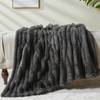 Wajade Fluffy Flannel Blanket Faux Fur Bed Throw Super Soft