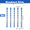 5 Piece Masonry Drill Bit Set for Concrete Tile Glass