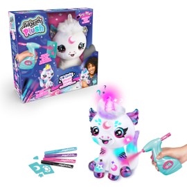 Airbrush Plush Customisable cosmic unicorn plush - decorate your own plush, wash & repeat, ask your unicorn a question and reveal the answer with the magic horn, White