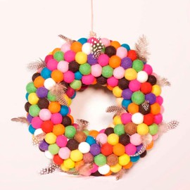 INNSPIRO Corona piatta in porex diametro 25 cm. Forme geometriche, Bianco, A3385