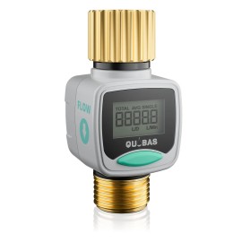 Quobas Water Flow Meter for RV and Garden Hose, Gallon/Liter Counter to Gauge Flow R...