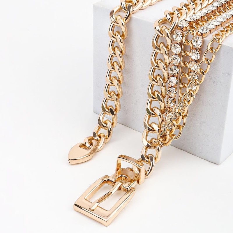 CHIC DIARY Chain Belt for Women Metal Gold Waist Chain