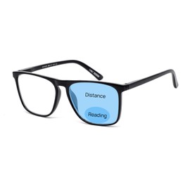 OCCI CHIARI Bifocal Blue Light Glasses 2.5 Mens Large Blue Light Blocking Glasses Large Bifocal Glasses for Men Spring Hinge (Black, 250)