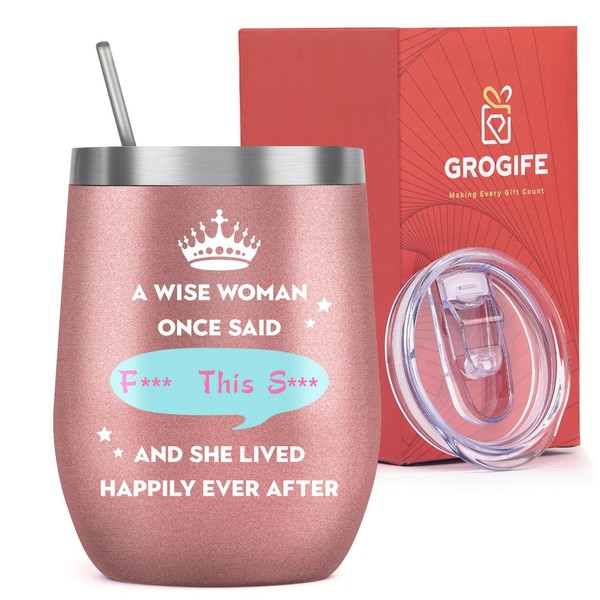 Gifts for Women Mom Best Friend Mothers Day Funny, A Wise Woman Once Said Tumbler 350ml, Unique Birthday Gifts for Her Wife Coworker Colleagues Nurse Teacher Sister, Good Luck Retirement Gifts