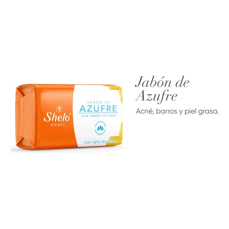 Jabón en Barra Sheló Nabel de Azufre para Piel Grasa
