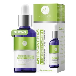 MIST JEWEL Serum reductor de pigmentación aclarador para manchas faciales en la piel, Suero facial antimanchas adicionado con vitamina C y E para unificar el tono y reducir hiperpigmentación 50ml